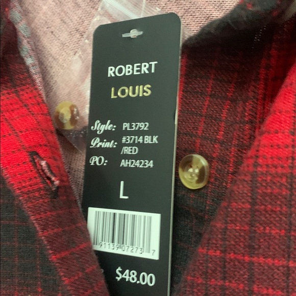 Robert Louis Red and Black Checkered Shirt - Picture 4 of 9